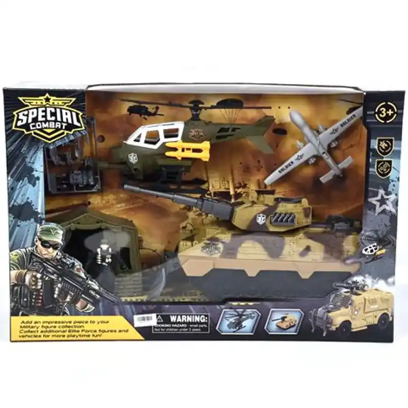 Biztonságos vásárlás Special Combat katonai bázis harci járművekkel játékszett