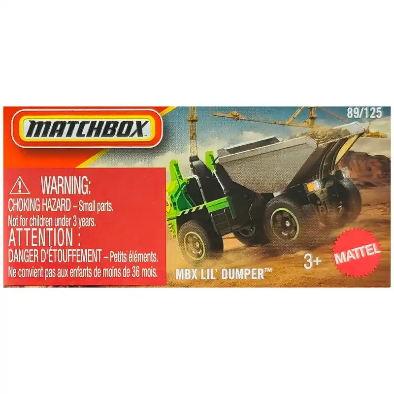 Matchbox MBX Lil‘ Dumper papírdobozos kisautó 1/64 – Mattel Expressz kézbesítés