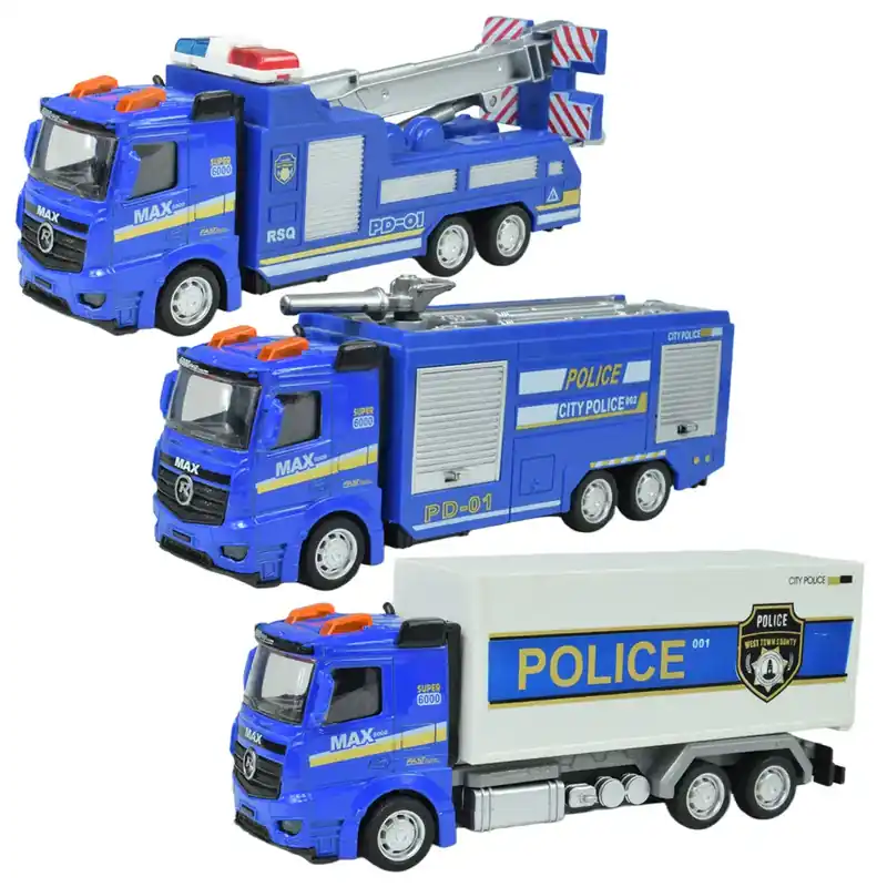 Police Cars Lendkerekes rendőrségi kamion többféle változatban 19cm Árcsökkenés
