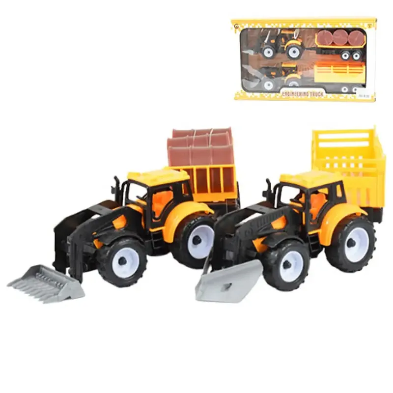 Legkelendőbb Engineering Truck Traktor szett utánfutóval és olajos hordókkal 28cm
