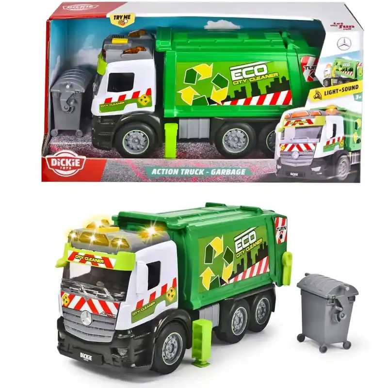Szuper akció Action Truck Szemetesautó hanggal és fénnyel - Dickie Toys