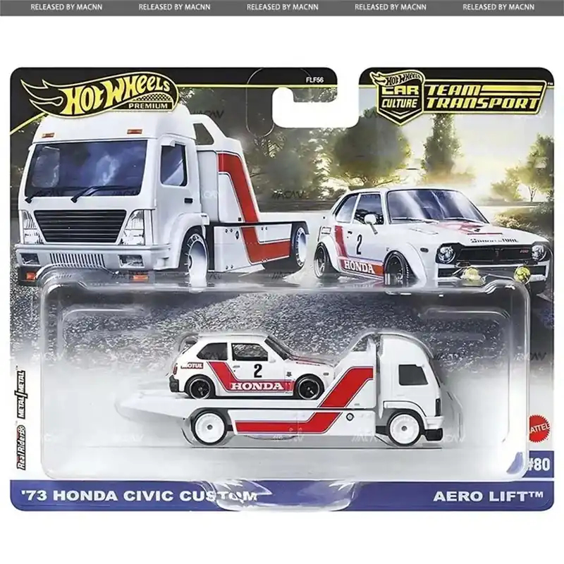 Hot Wheels Aero Lift Prémium autószállító és 73 Honda Civic Custom kisautó 1/64 - Mattel Bestseller