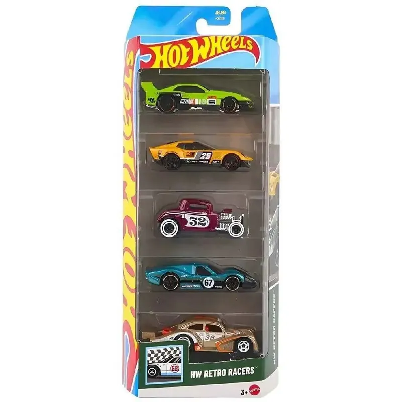 Szezonális akció Hot Wheels Retro Racers 5db-os kisautó szett 1/64 - Mattel