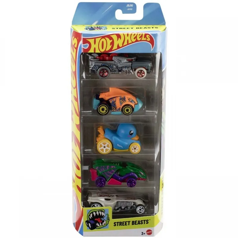 Hot Wheels Street Beasts 5db-os járgány szett 1/64 - Mattel Újdonság