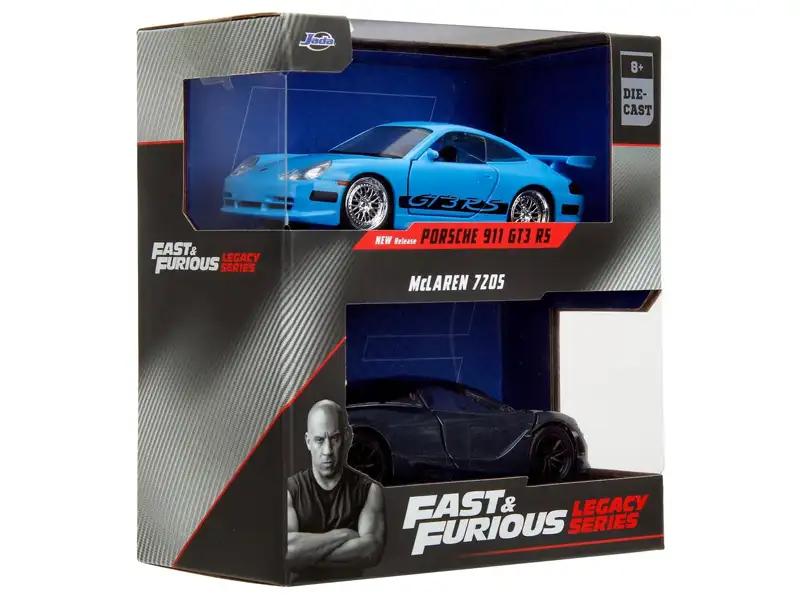 Korlátozott ajánlat Halálos iramban Porsche 911 GT3 RS és McLaren 720S 2db-os csomag 1/32 méretarányban - Jada Toys