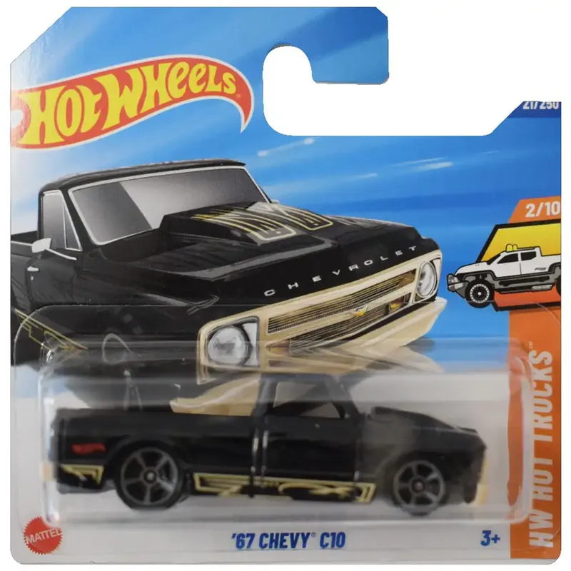 Hot Wheels ’67 Chevy C10 fekete kisautó 1/64 - Mattel Gyors szállítás