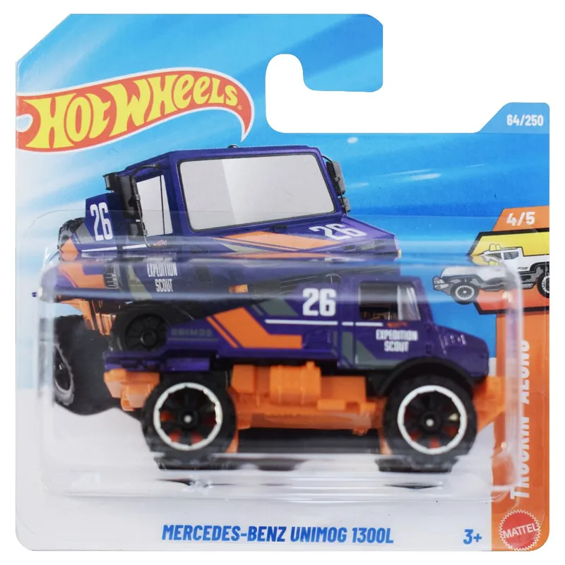 Hot Wheels Mercedes-Benz Unimog 1300L lila kisautó 1/64 - Mattel Gyors szállítás