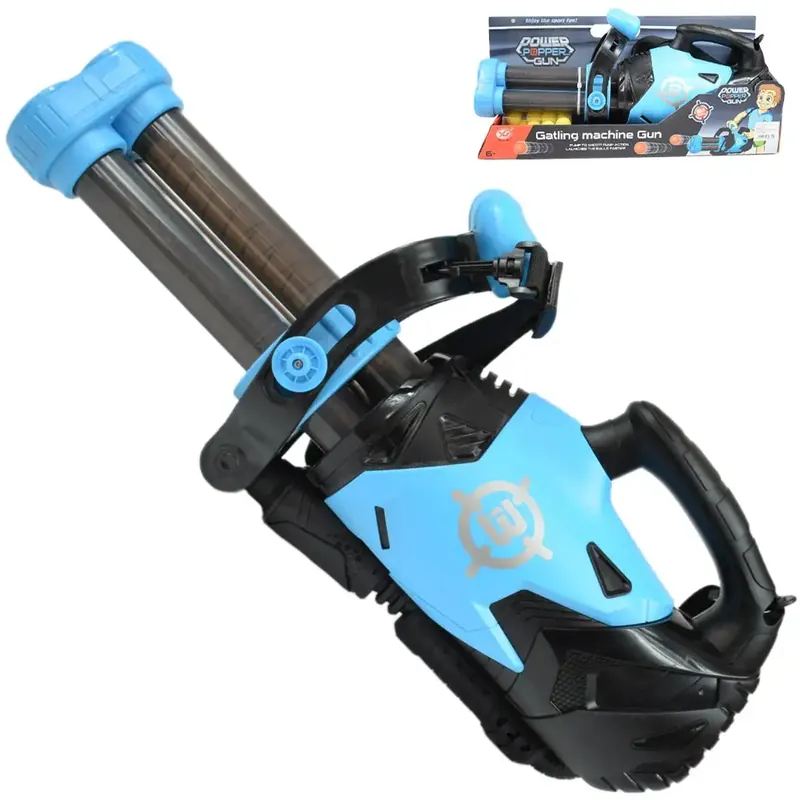 Power Popper Gun Háromlövetű szivacslövő fegyver szivacsgolyókkal 55cm Expressz kézbesítés