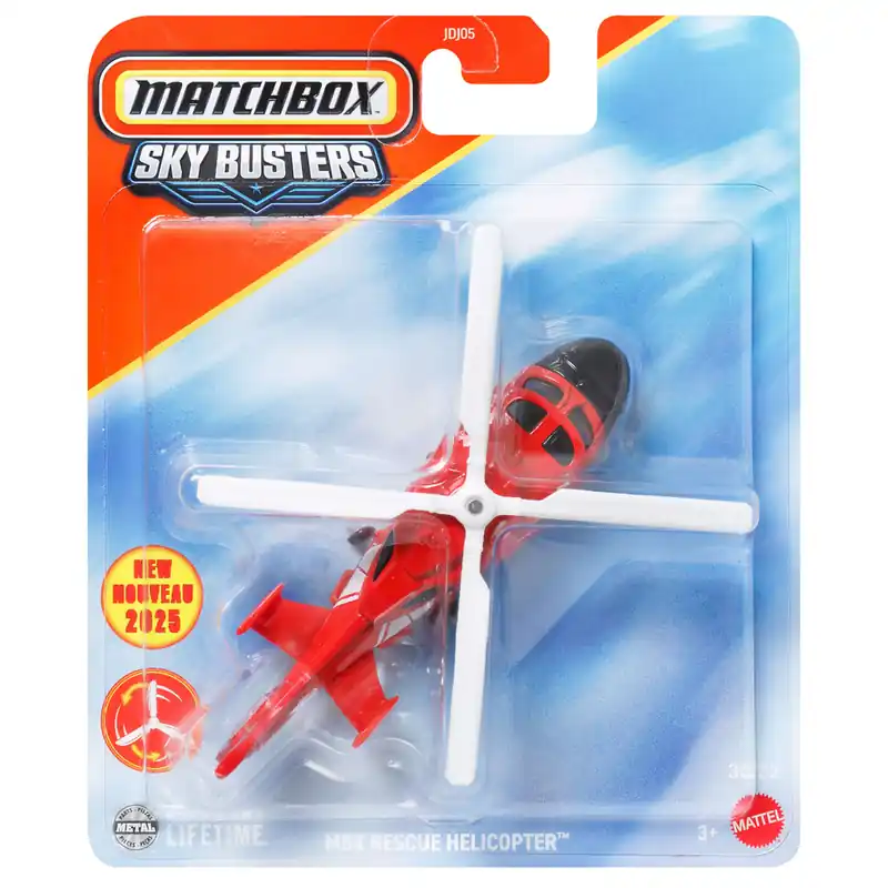 Végkiárusítás Matchbox Sky Busters MBX Rescue Helicopter repülő modell 1/64 - Mattel