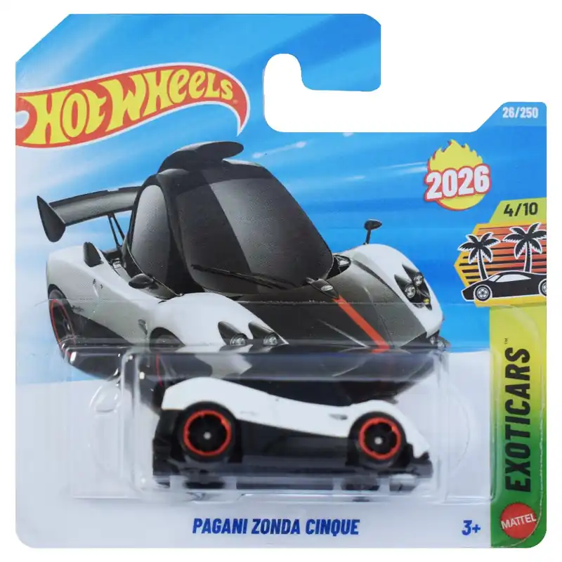 Kedvezményes ár Hot Wheels Pagani Zonda Cinque fehér kisautó 1/64 - Mattel