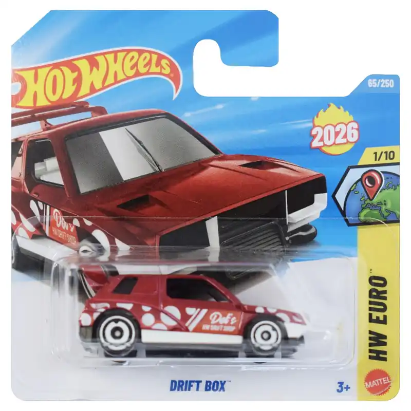 Alacsony ár Hot Wheels Drift Box bordó kisautó 1/64 - Mattel
