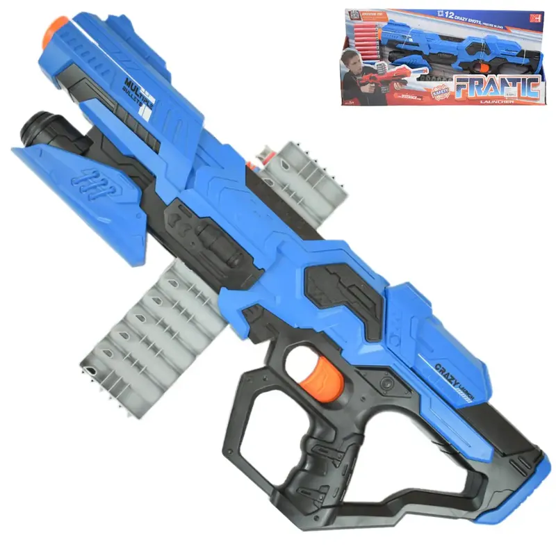 Prémium Frantic Launcher Szivacslövő fegyver 10 méteres lövő távolsággal és töltényekkel 49cm