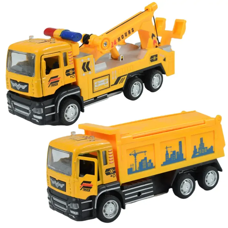 City Truck Hátrahúzós építőipari teherautó kétféle változatban 14cm Végkiárusítás