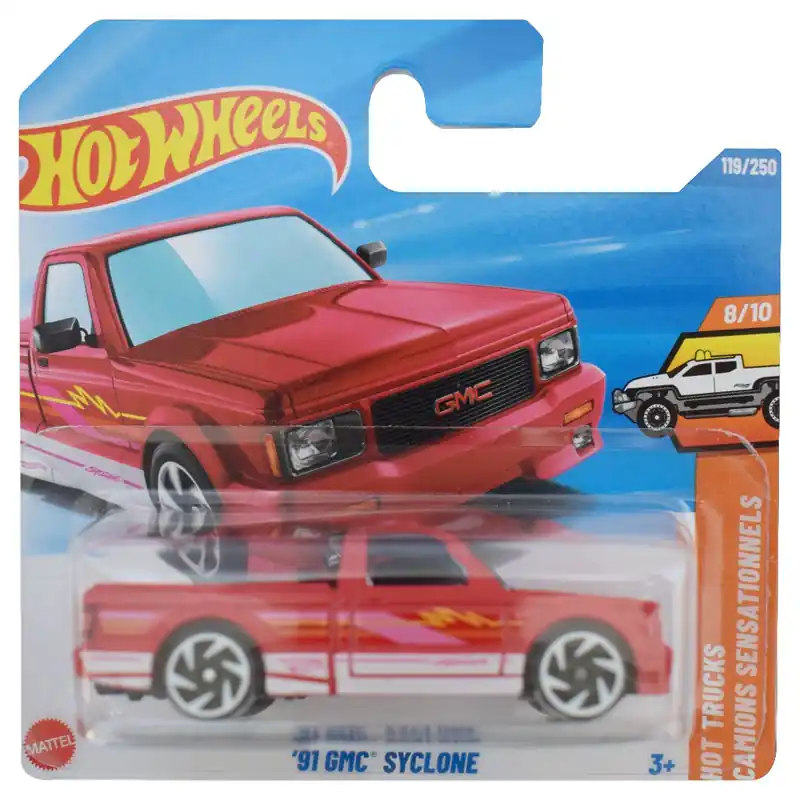 Hot Wheels ‘91 GMC Syclone piros kisautó 1/64 - Mattel Legnépszerűbb