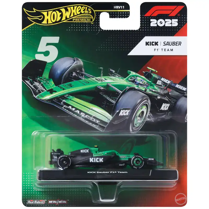Azonnal elérhető Hot Wheels Premium KICK Sauber F1 Team 5 Formula 1 kisautó 1/64 - Mattel