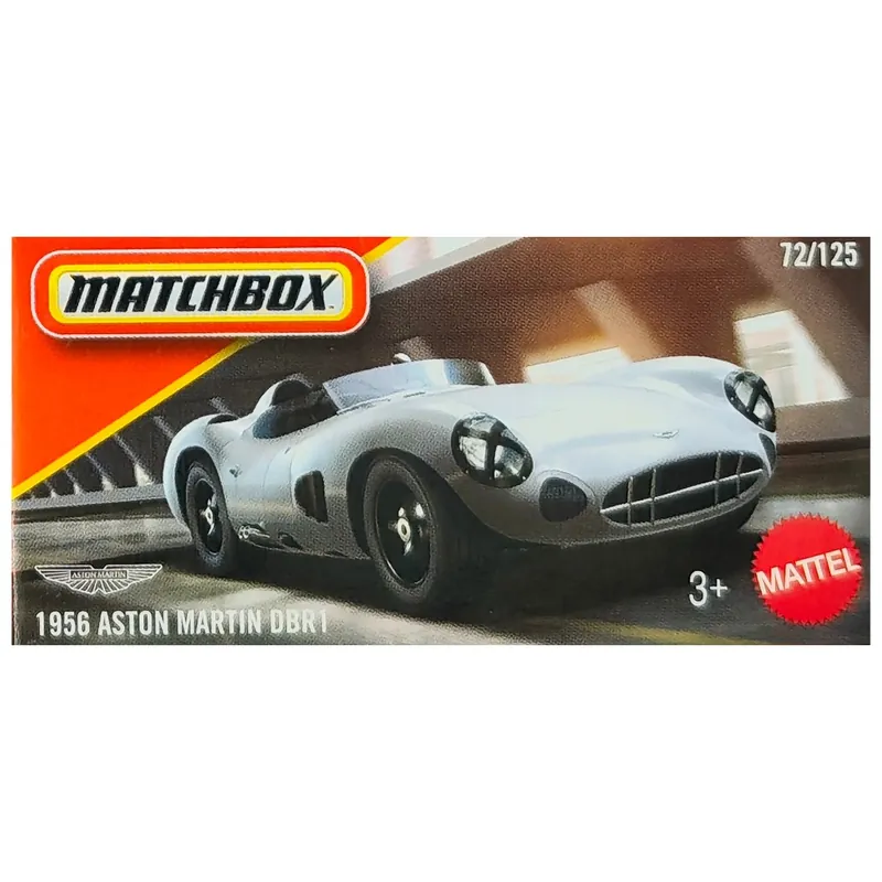 Outlet Matchbox 1956 Aston Martin DBR1 szürke papírdobozos kisautó 1/64 – Mattel