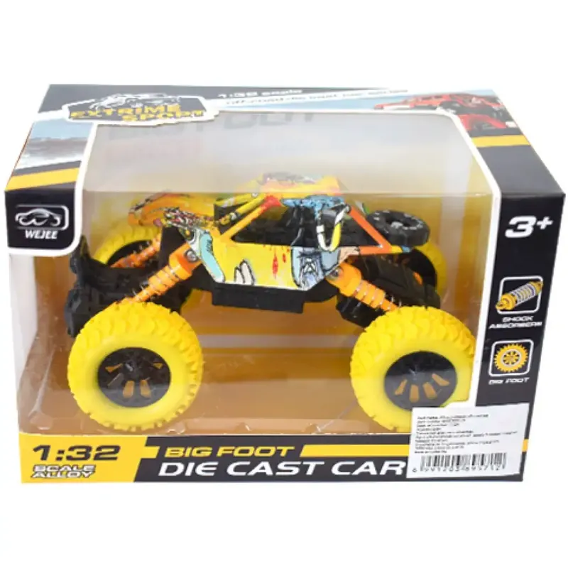 Vedd meg online Off-Road hátrahúzós sárga rally autó 1/32