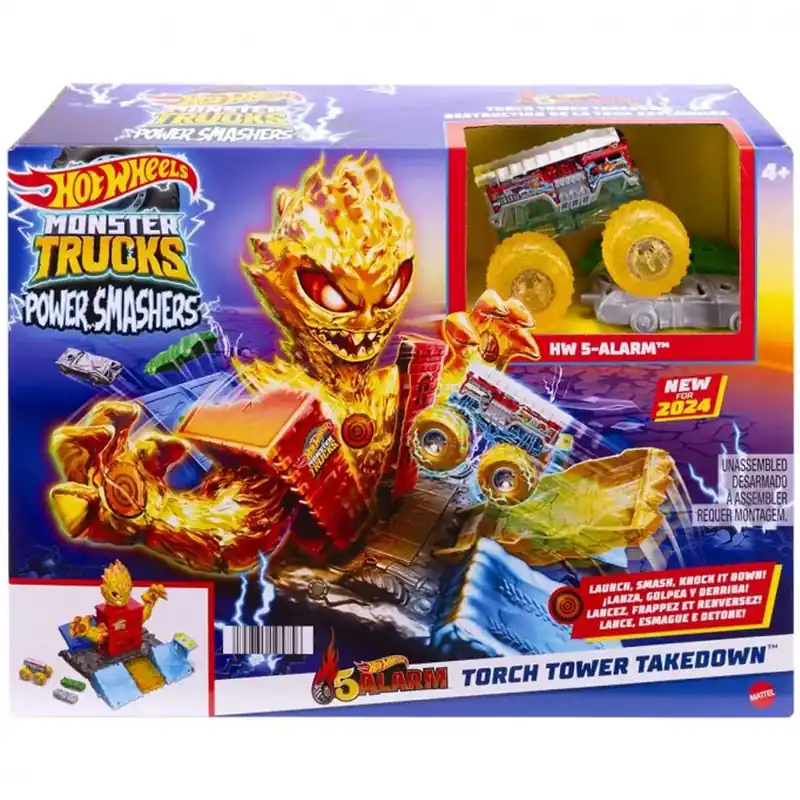 Hot Wheels Monster Trucks Power Smashers tűzszörny pályaszett - Mattel Szuper ajánlat