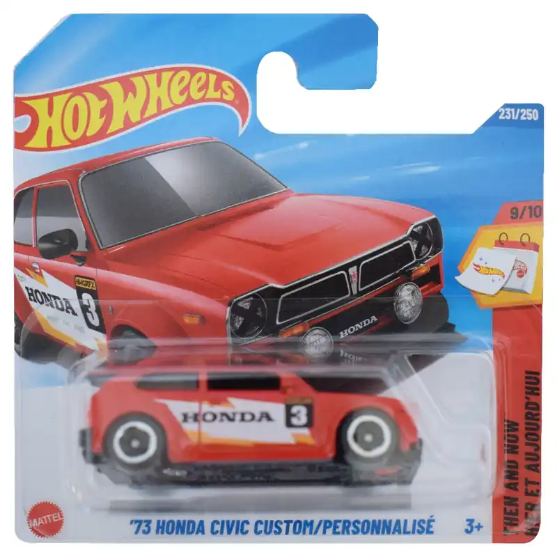 Ne maradj le Hot Wheels ‘73 Honda Civic Custom piros kisautó 1/64 - Mattel