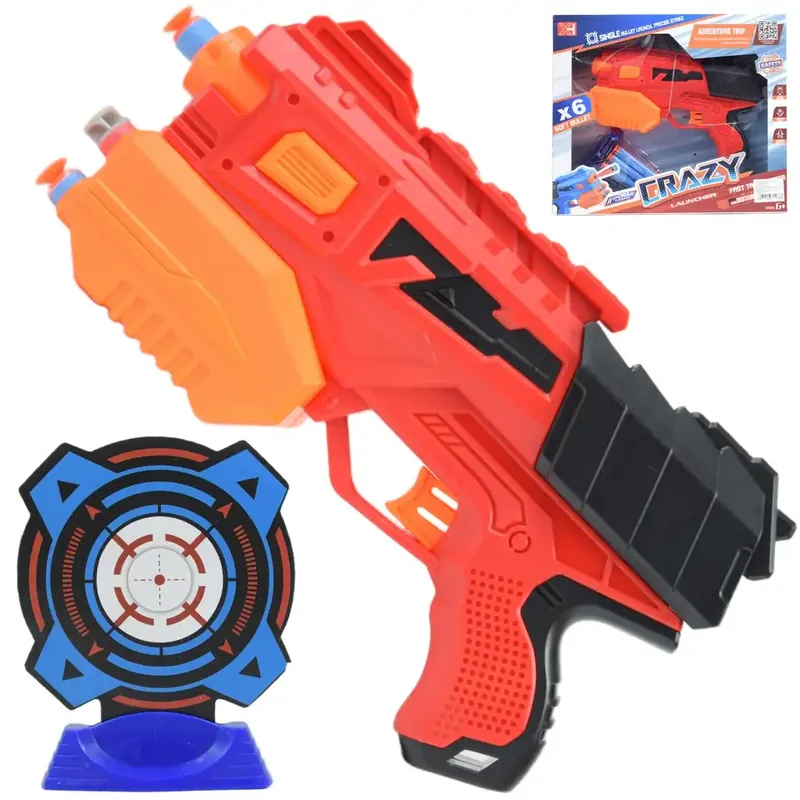 Ajánlat Crazy Launcher Manuális szivacslövő szett céltáblával és lövedékkel 24cm