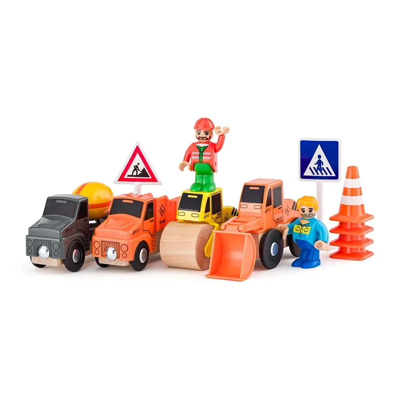 Népszerű Építőipari járműves játékszett 12db-os - Woodyland