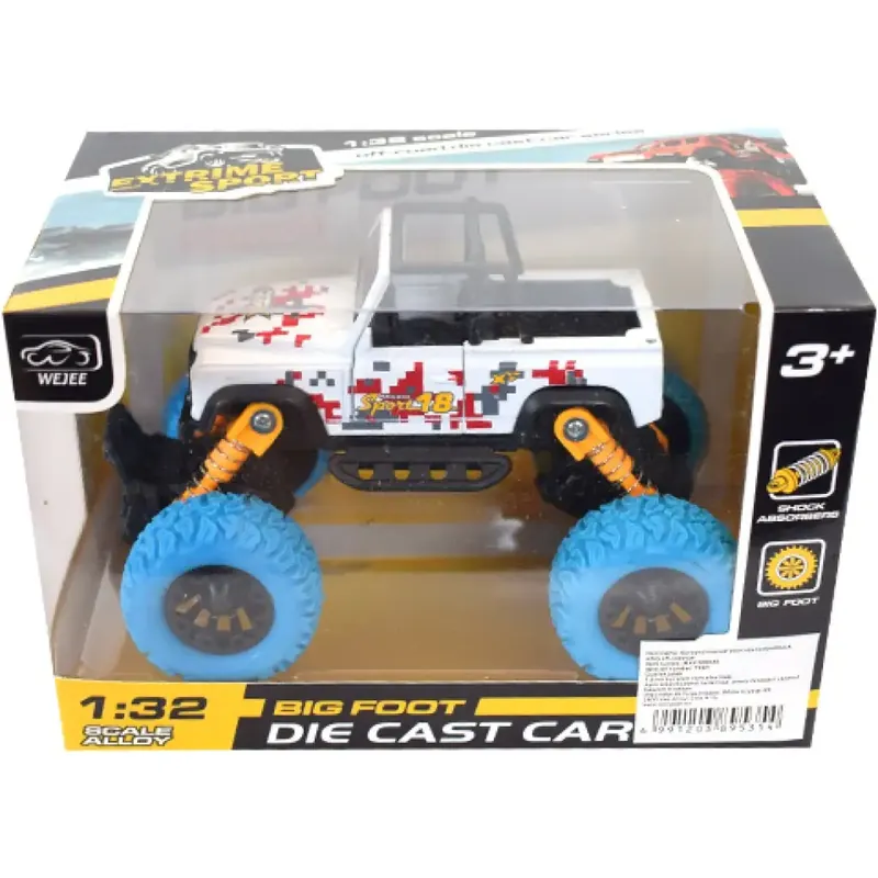 Off-Road hátrahúzós fehér terepjáró 1/32 Szezonális akció