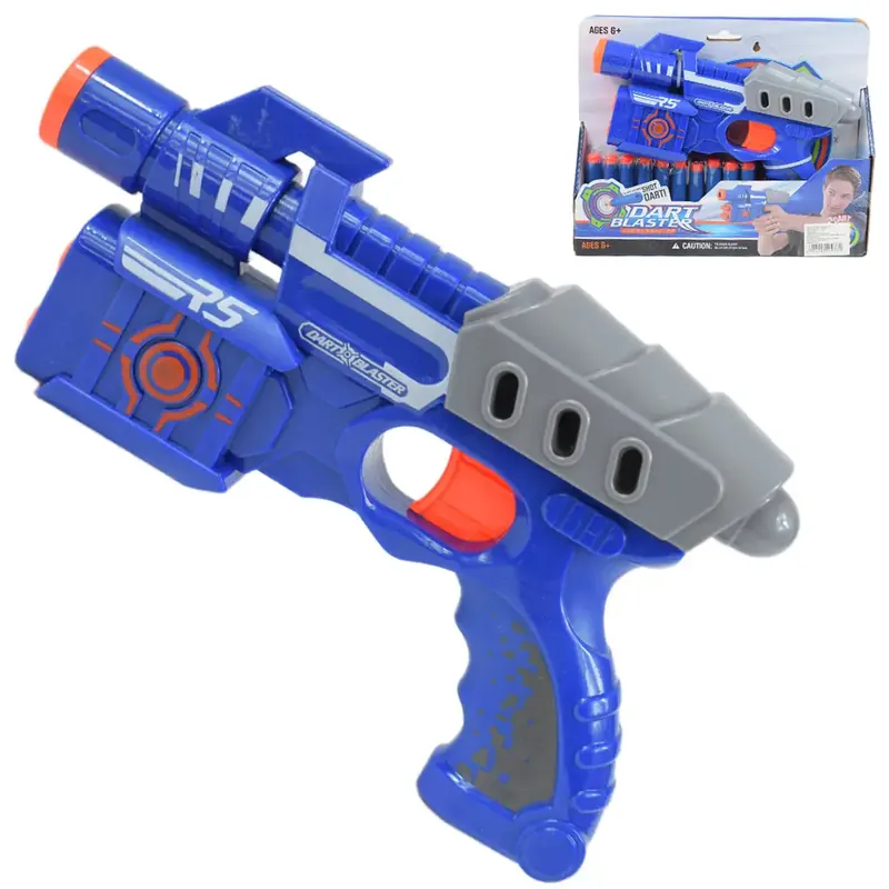 Azonnal elérhető Dart Blaster Manuális szivacslövő fegyver 18 méteres lövő távolsággal 24cm
