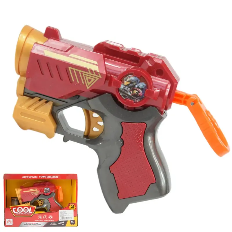 Cool Soft Bullet Gun Kisméretű szivacslövő fegyver töltényekkel piros színben 14cm Végkiárusítás