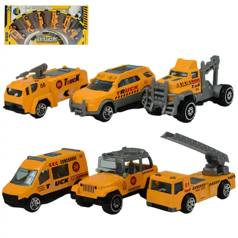 Truck Team 6db-os szett építőipari kisautó szett 1/64 Gyors szállítás