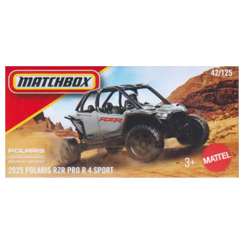 Expressz kézbesítés Matchbox 2025 Polaris RZR Pro R 4 Sport szurke kisautó 1/64 – Mattel
