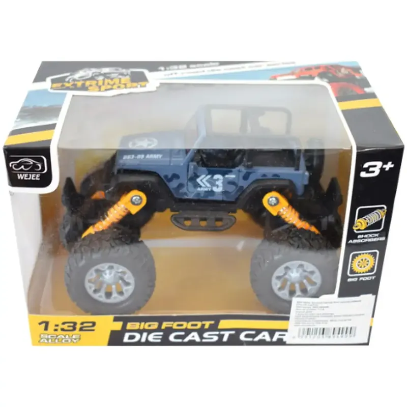 Off-Road hátrahúzós szürke Jeep terepjáró 1/32 Kiárusítás