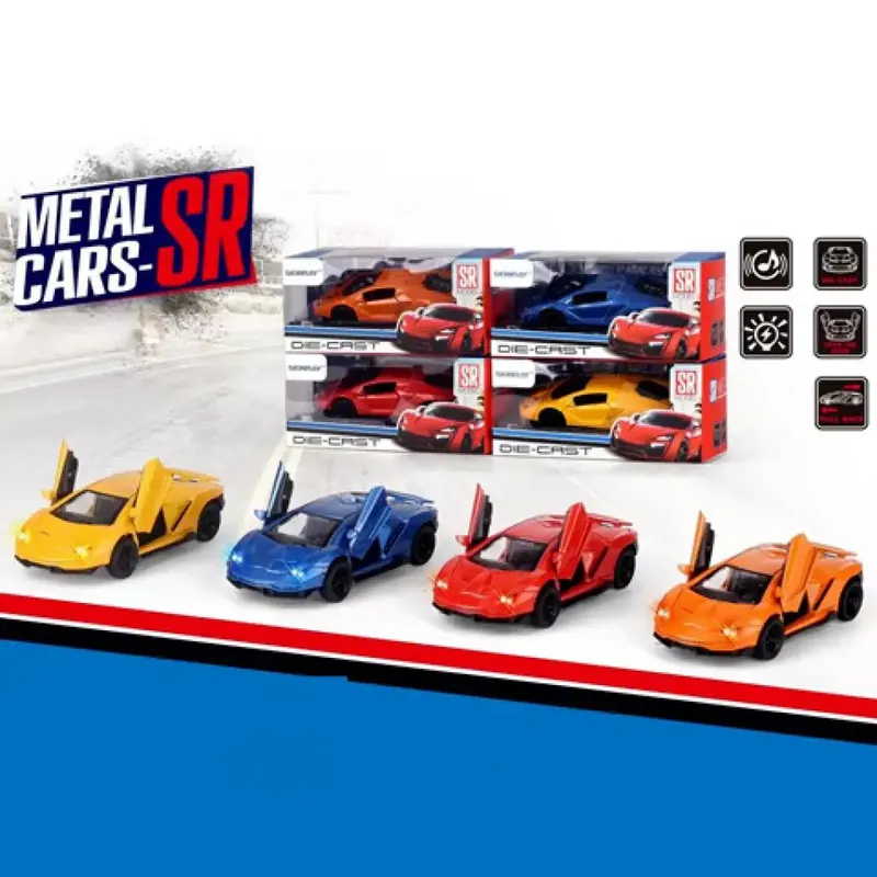 Csak ma Fém hátrahúzós sportkocsi fénnyel és hanggal 1/43
