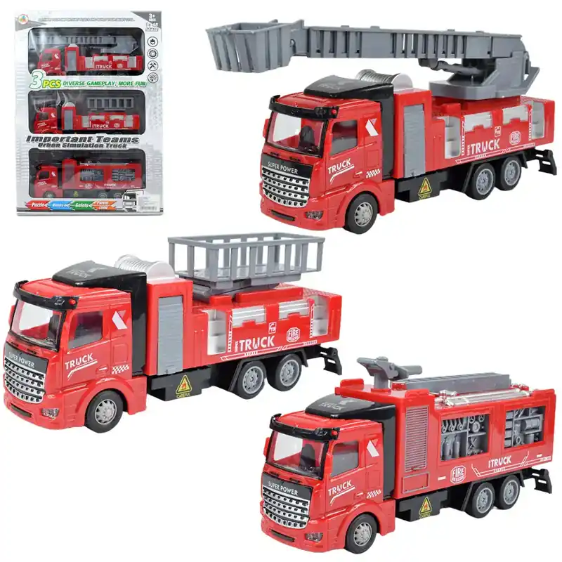 Fire Truck Hátrahúzós 3db-os tűzoltóautó szett Utolsó esély