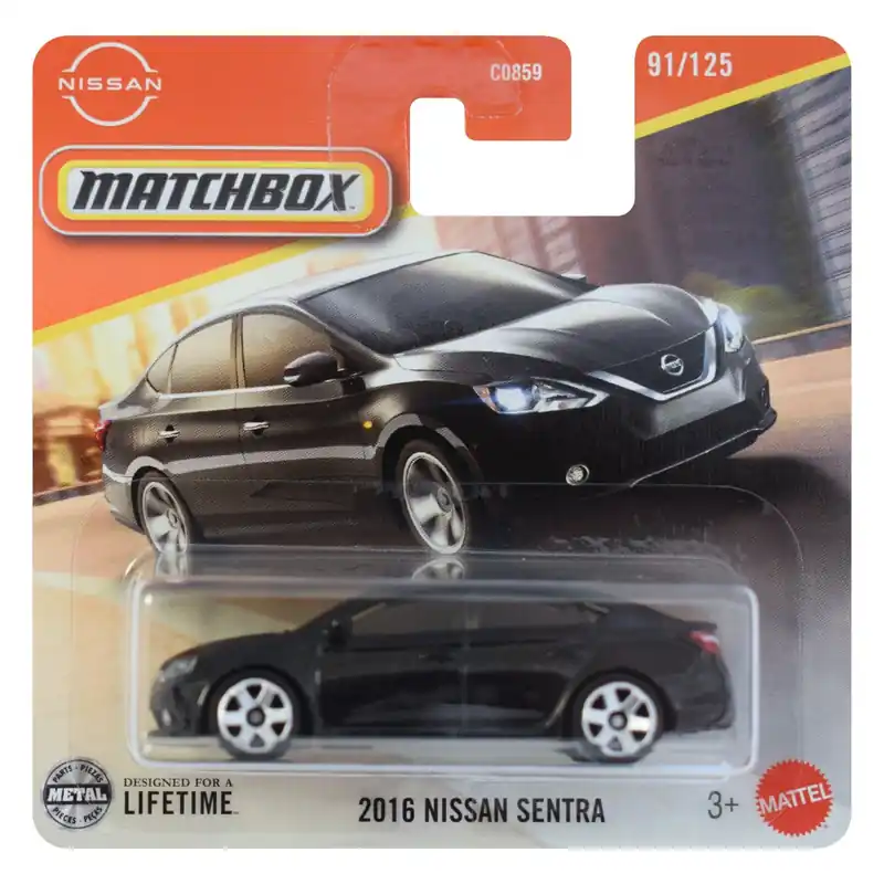Szezonális akció Matchbox 2016 Nissan Sentra fekete kisautó 1/64 - Mattel
