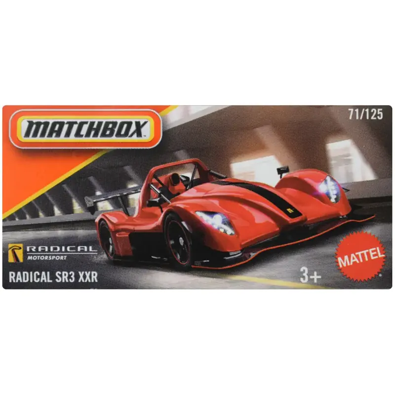 Alacsony ár Matchbox Papírdobozos Radical SR3 XXR kisautó 1/64 - Mattel