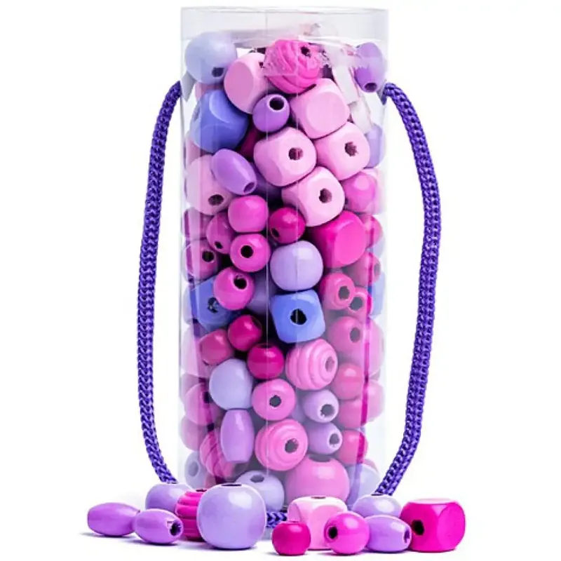 Pink fa gyöngyszett tégelyben Szuper akció