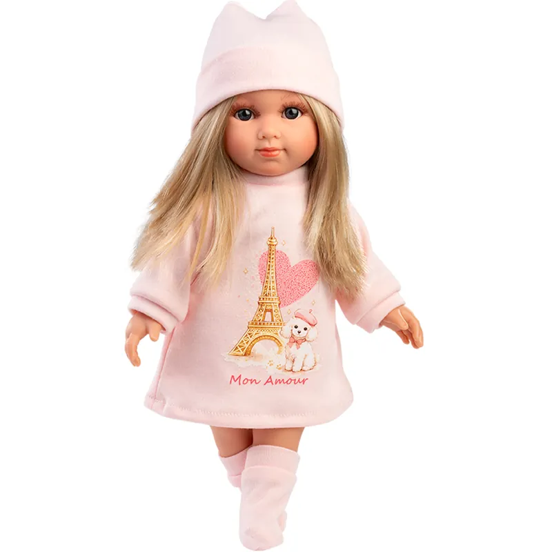 Azonnali szállítás Llorens Elena 35cm-es baba rózsaszín sapkában
