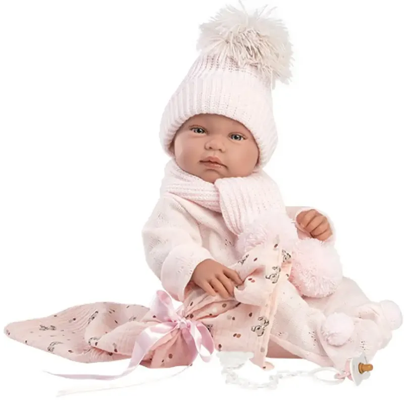 Llorens Tina újszülött baba rózsaszín szettben babatakaróval és cumival 43cm Legnépszerűbb