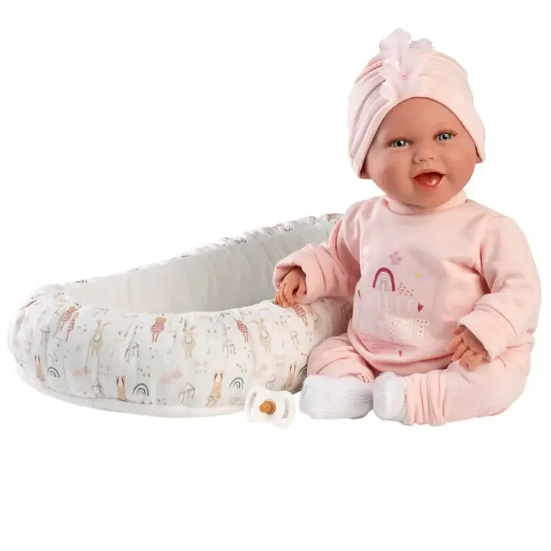 Kihagyhatatlan ajánlat Llorens Mimi 42cm-es mosolygós baba cumival és babafészekkel