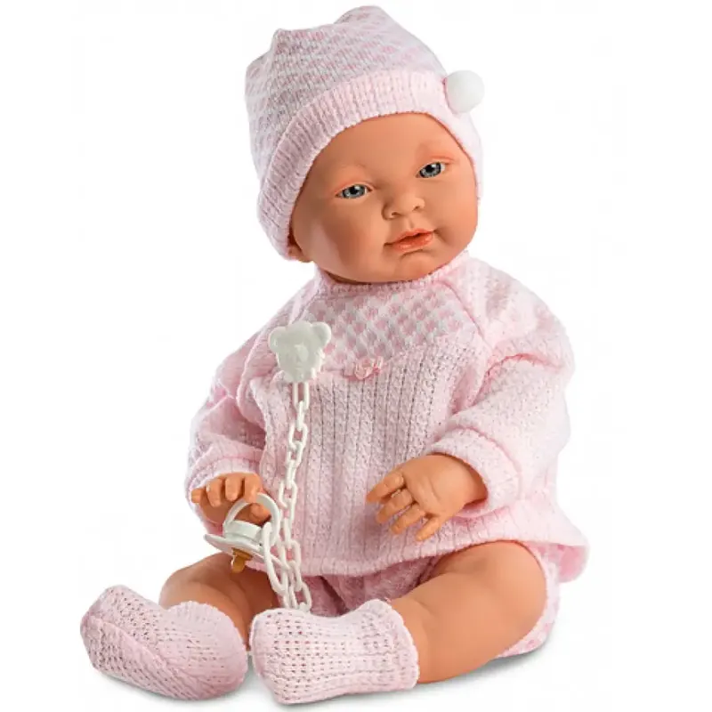 Csecsemő lány baba rózsaszín ruhában 45cm Gyors szállítás