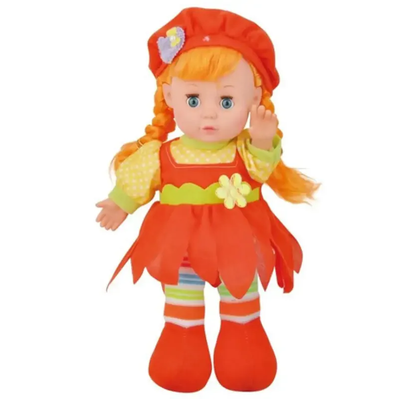 Ne maradj le Vörös hajú rongytestű baba piros sapival 30cm-es