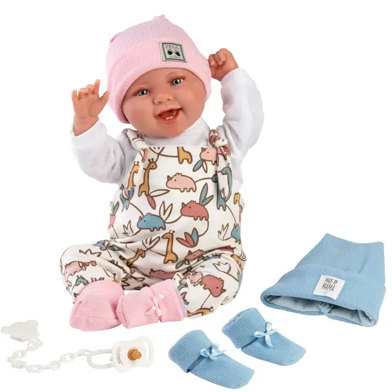 Árengedmény Llorens 2 az 1-ben Tala és Talo 44cm-es újszülött baba hanggal, rózsaszín és kék kiegészítőkkel