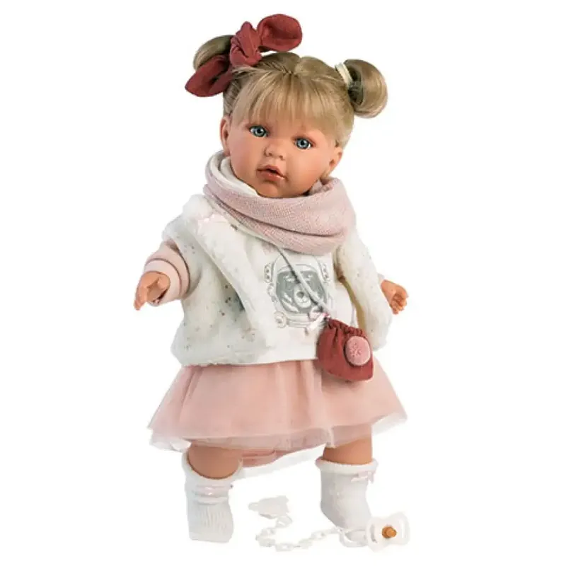 Llorens Julia síró baba mellényben 42cm-es Kedvezmény