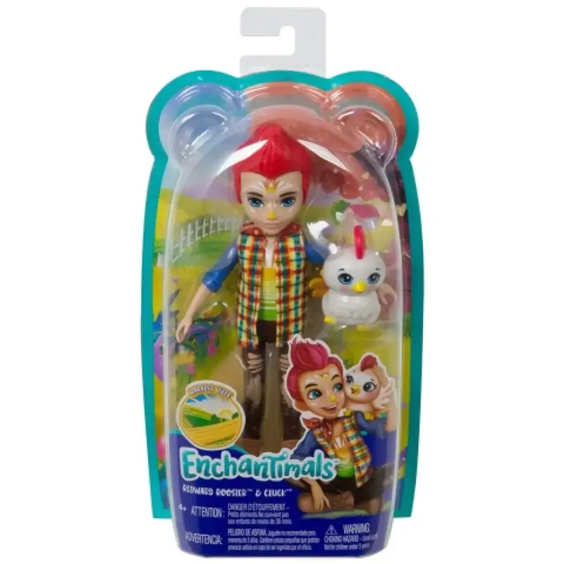 Szezonális akció Enchantimals Edward Rooster figura és Cluck kakas állatfigura - Mattel