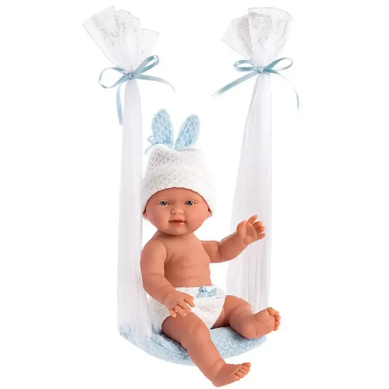 Biztonságos fizetés Llorens Bebito 26cm-es fiú baba hintával