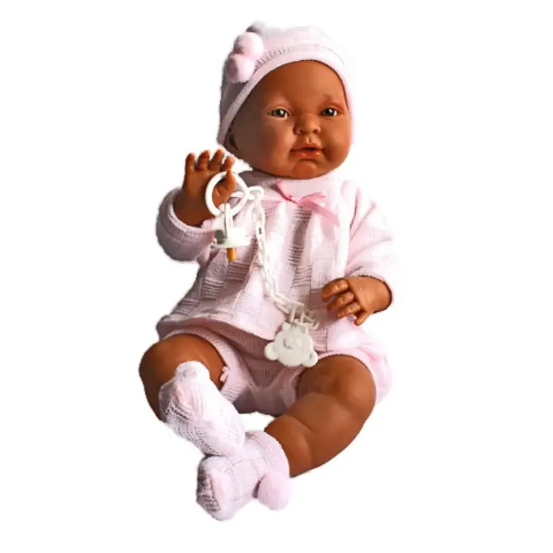 Vásárlói kedvenc Kreol csecsemő baba rózsaszín ruhában 45cm