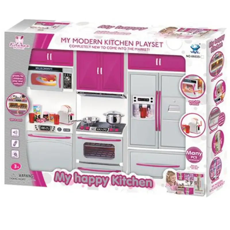 Akció Rózsaszín konyhakészlet fénnyel és hannggal