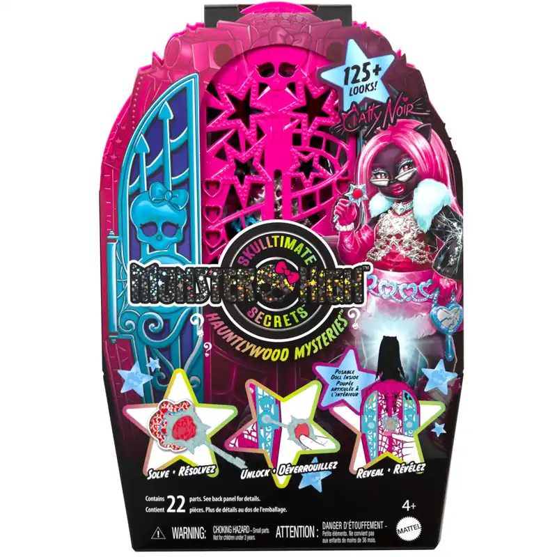 Monster High Szörnyen jóbarátok titkai – Rémes nyomozás Hauntlywood titkok Catty Noir baba - Mattel Expressz szállítás