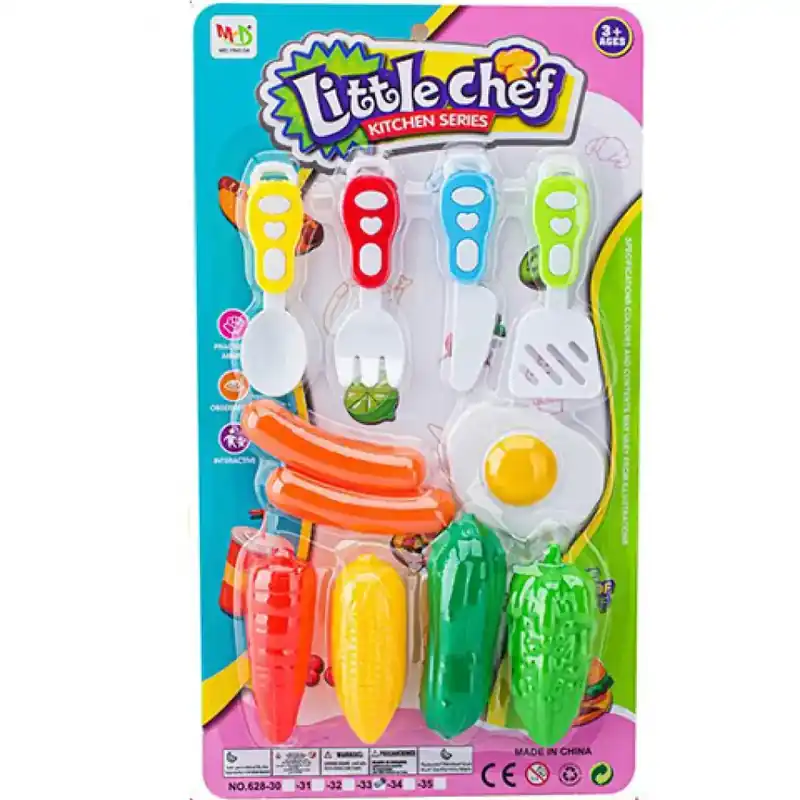 Little Chef élelmiszer szett zöldséggel és evőeszközökkel Népszerű