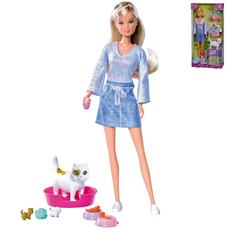 Steffi Love Szőke hajú Steffi baba cicákkal és kiegészítőkkel 29cm - Simba Toys Olcsó